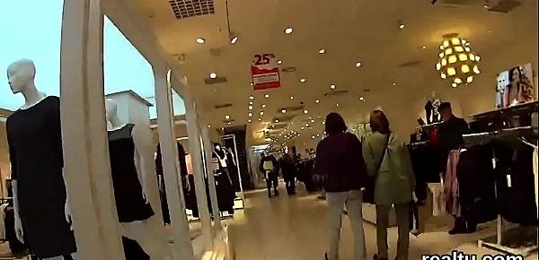  Stunning czech kitten was teased in the mall and poked in pov